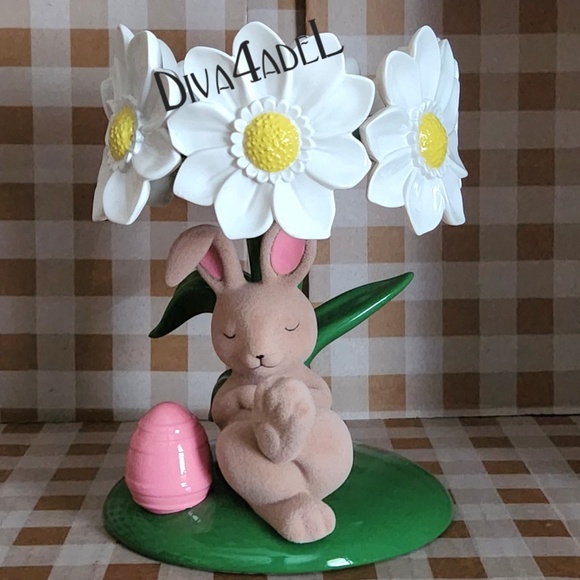 Bath & Body Works BUNNY BOUQUET Pedestal 3-Wick Candle Holder - Picture 1 of 7